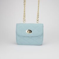 Elegant Glossy Black Shoulder Bag with Gold Clasp