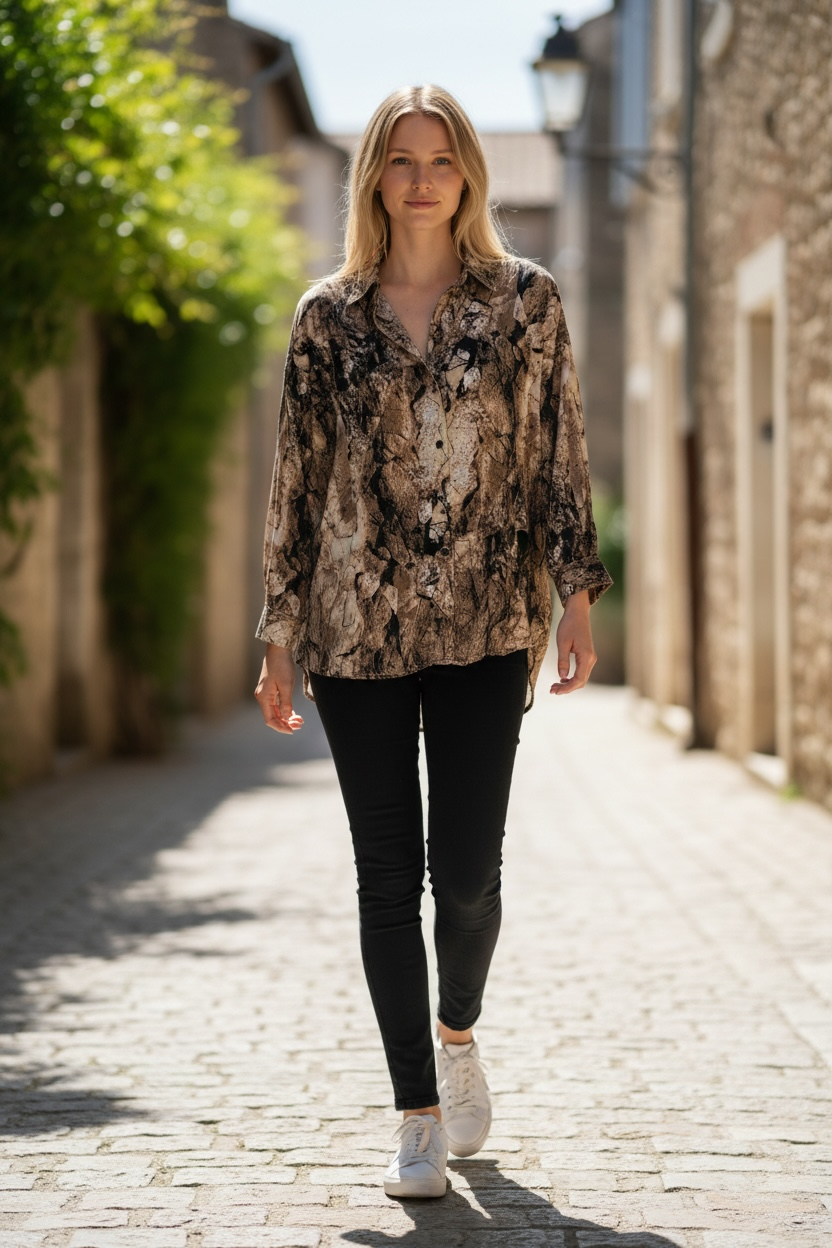 Effortless Elegance Printed Blouse