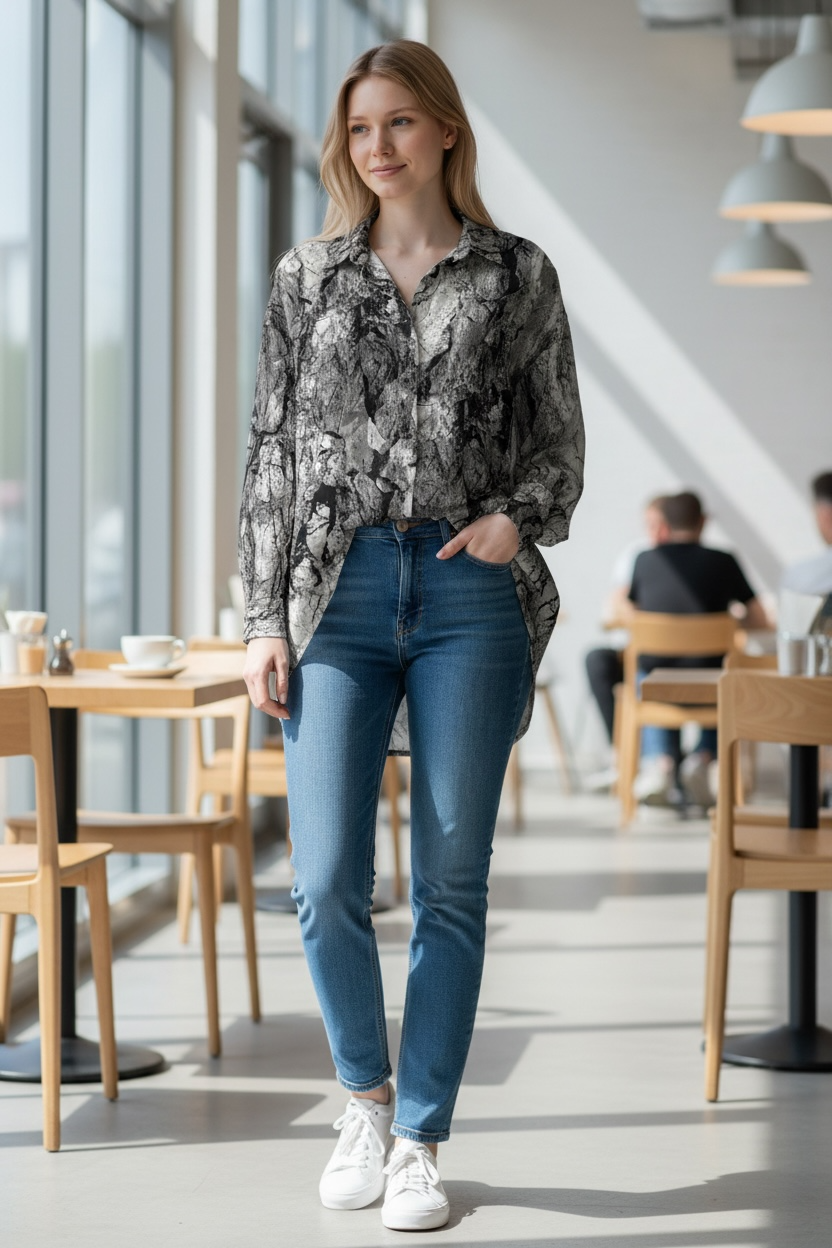 Effortless Elegance Printed Blouse - Image 2